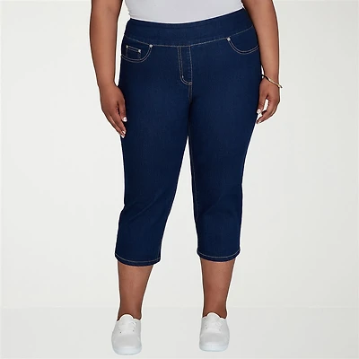 Hearts Of Palm Womens Plus Mid Rise Capri Jean
