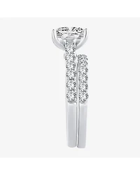 (H-I / SI1-SI2) Signature By Modern Bride Princess Cut Womens 3 CT. T.W. Lab Grown White Diamond 14K Gold Bridal Set