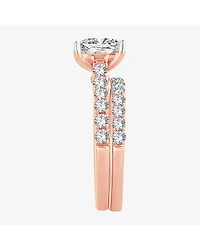 (H-I / SI1-SI2) Signature By Modern Bride Princess Cut Womens 3 CT. T.W. Lab Grown White Diamond 14K Gold Bridal Set