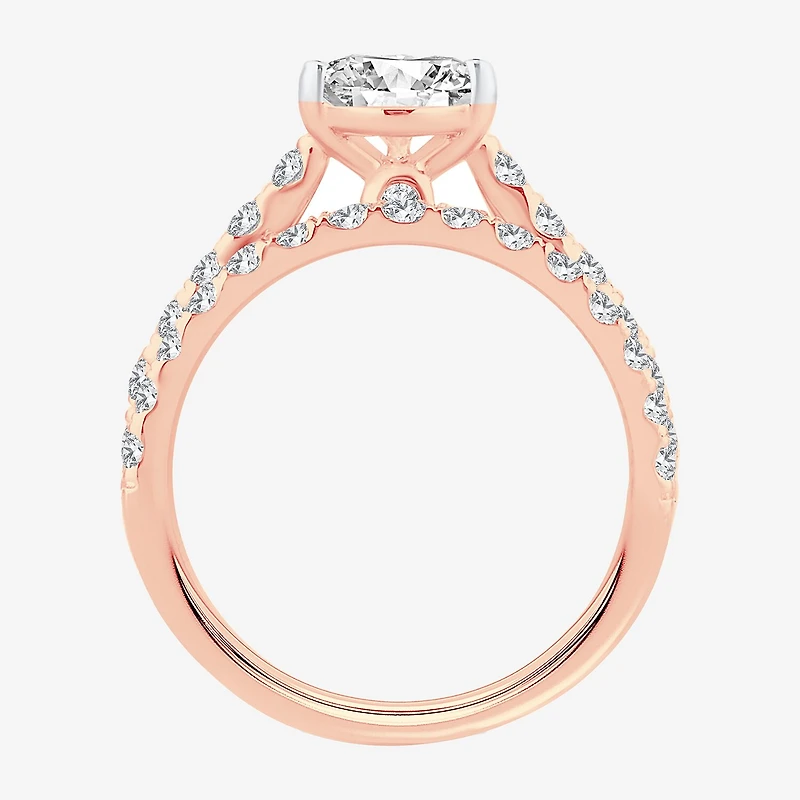 (H-I / SI1-SI2) Signature By Modern Bride Womens 3 CT. T.W. Lab Grown White DiamondIn 14K Gold Pear Bridal Set