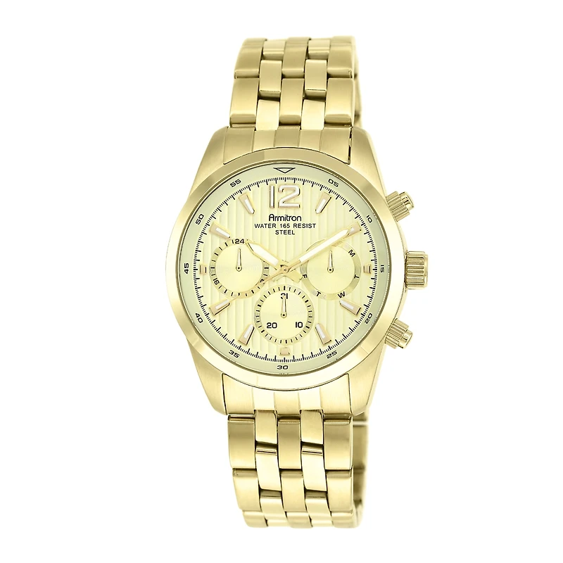 Armitron® All Sport® Mens Gold-Tone Stainless Steel Chronograph Watch