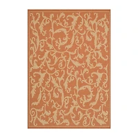 Courtyard Scrolls Indoor/Outdoor Rectangular Rugs 