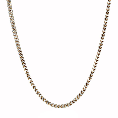 Mens Stainless Steel 24 Inch Wheat Chain Necklace