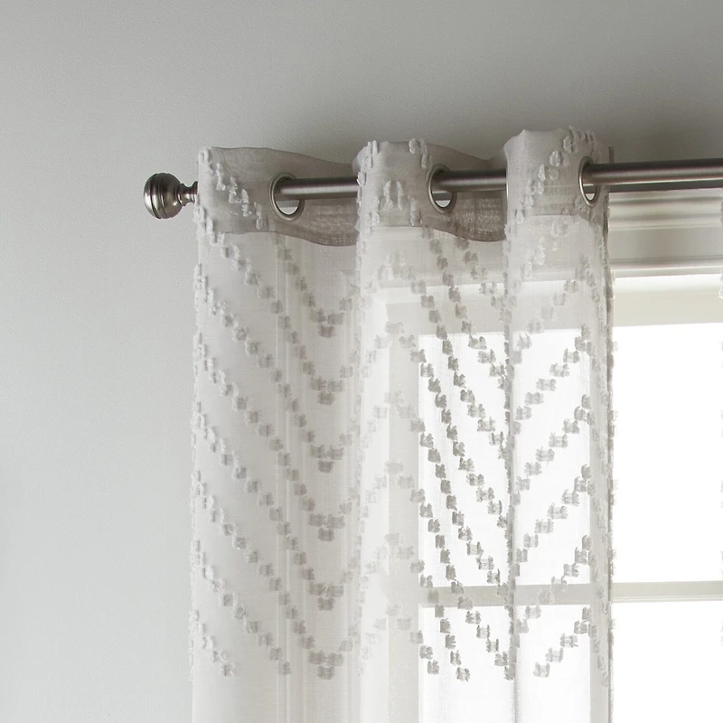 Stratford Park Angelina Grommet Top Sheer Set of 2 Curtain Panel