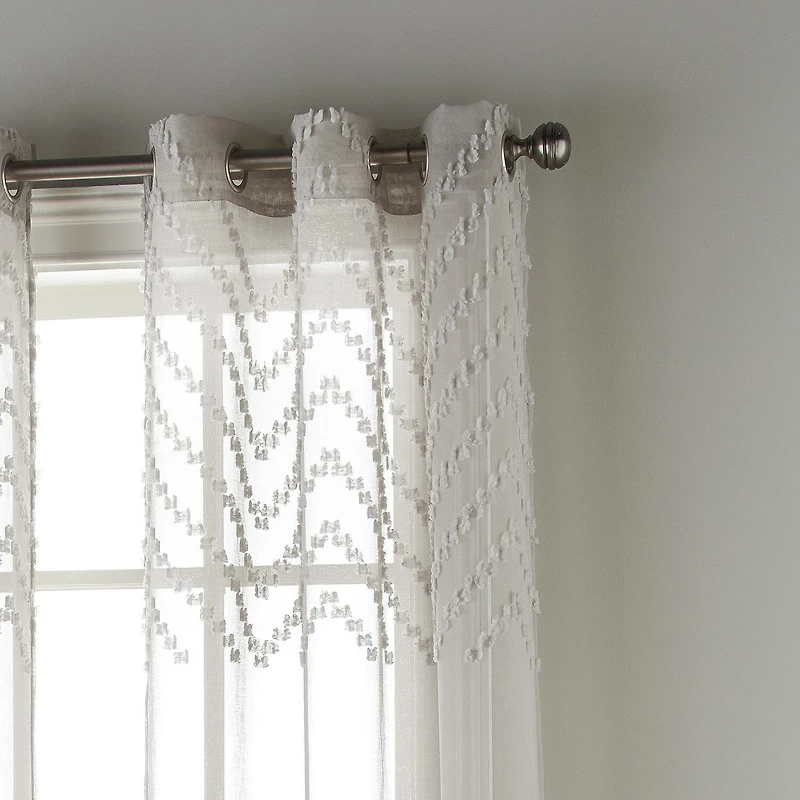 Stratford Park Angelina Grommet Top Sheer Set of 2 Curtain Panel