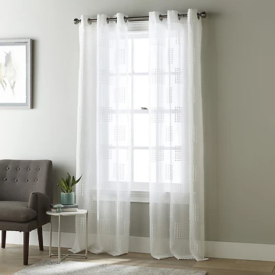 Stratford Park Rosie Grommet Top Sheer Set of 2 Curtain Panel