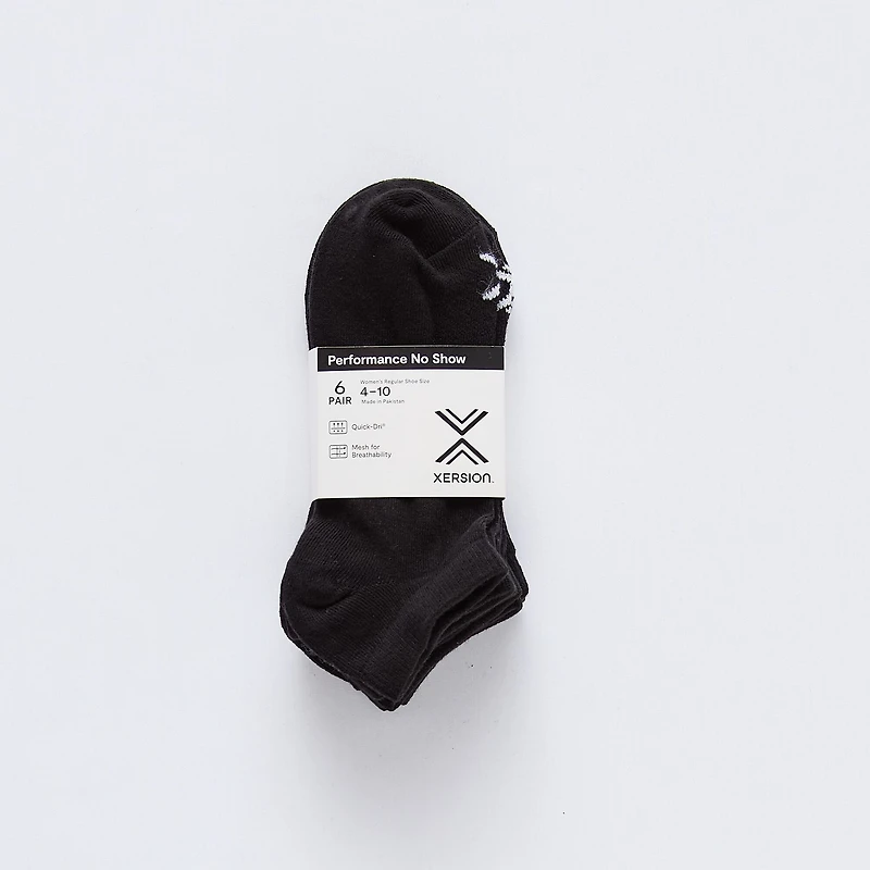 Xersion Essential Performance Womens 6 Pair No Show Socks