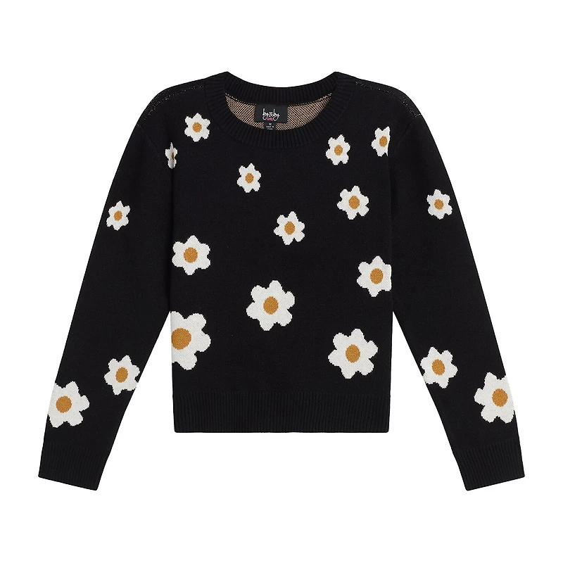 by&by girl Big Kid Girls Round Neck Long Sleeve Pullover Sweater