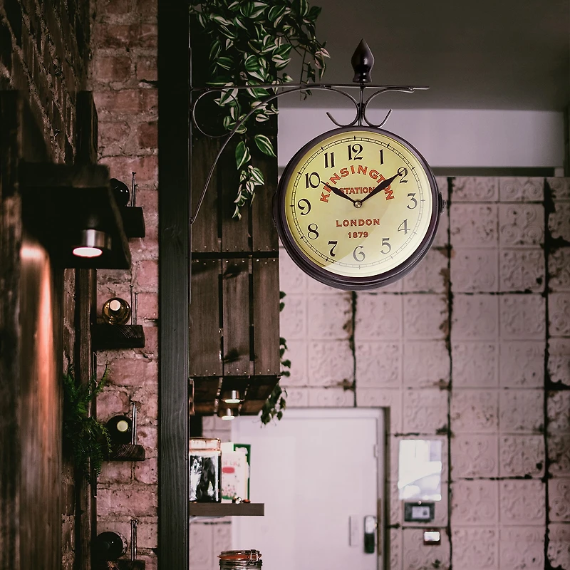 Bedford Clock Collection Station Double Side Wall Clock
