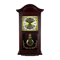 Bedford Clock Collection 20.5" Mahogany Cherry Oak Wall Clock