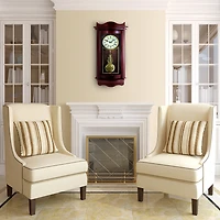 Bedford Clock Collection Weathered Chocolate Cherry Wood Wall Clock