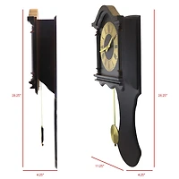 Bedford Clock Collection Chocolate Brown Oak Finish Wall Clock