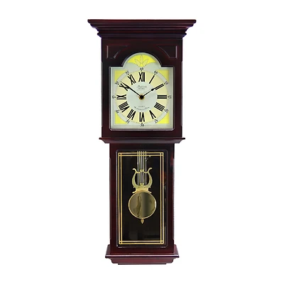 Bedford Clock Collection Redwood Oak Finish Wall Clock