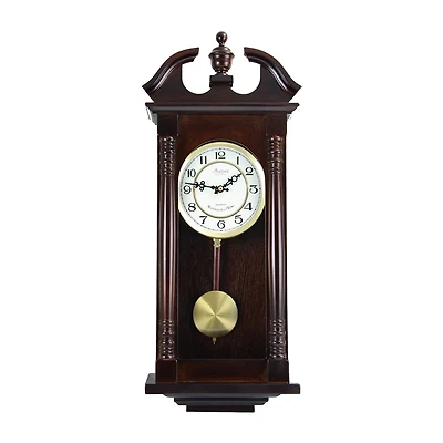 Bedford Clock Collection 27.5" Cherry Oak Wall Clock