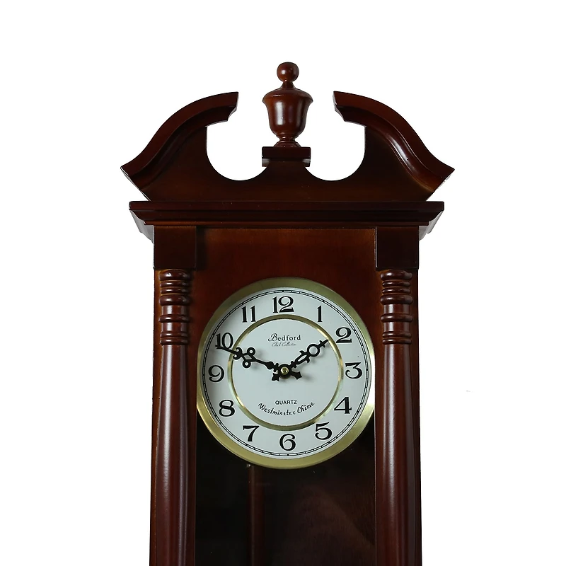 Bedford Clock Collection 27.5" Cherry Oak Wall Clock
