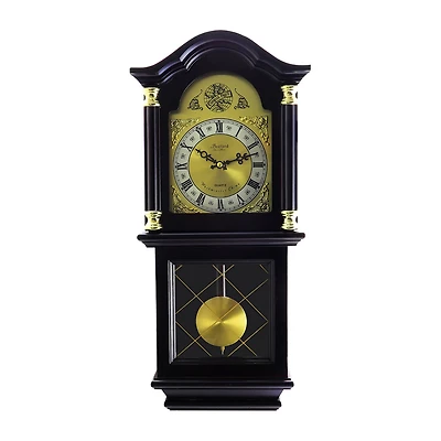 Bedford Clock Collection Antique Mahogany Cherry Oak Finish Wall Clock