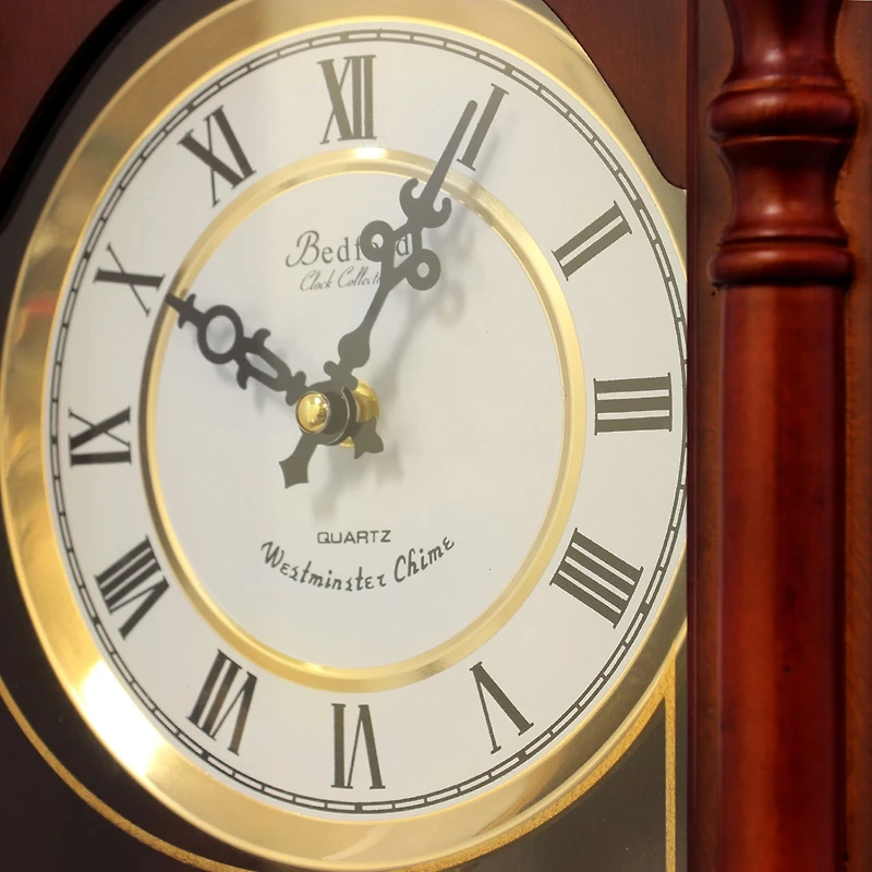 Bedford Clock Collection Classic 31" Chiming Pendulum Wall Clock