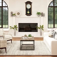 Bedford Clock Collection George 22" Chestnut Wood Chiming Pendulum Wall Clock