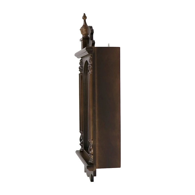 Bedford Clock Collection Leo 21" Chestnut Wood Chiming Pendulum Wall Clock