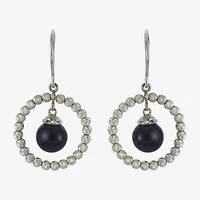 Sterling Silver Black Onyx Sparkle Bead Earrings
