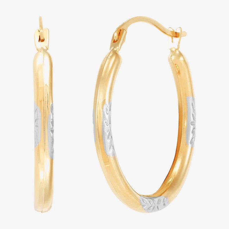 Womens 14K Gold 21.5mm Round Hoop Earrings