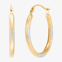 Womens 14K Gold 21.5mm Round Hoop Earrings
