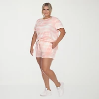 White Mark Womens Crew Neck Short Sleeve 2-pc. Pajama Set