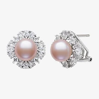 Cultured Freshwater Pearl Sterling Silver 15mm Round Stud Earrings