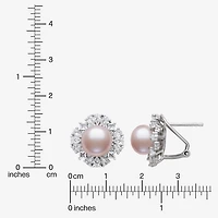 Cultured Freshwater Pearl Sterling Silver 15mm Round Stud Earrings