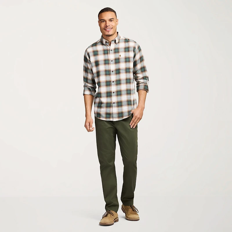 IZOD Stratton Mens Long Sleeve Stretch Fabric Classic Fit Flannel Shirt