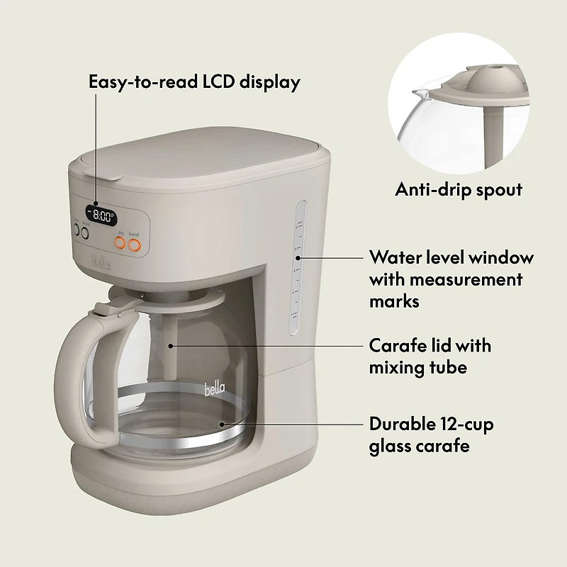 bella 12-Cup Programmable Coffee Maker