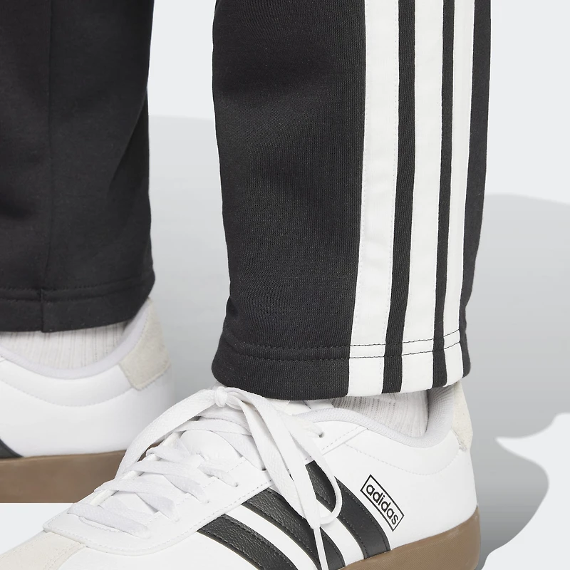 adidas 3 Stripe Mens Straight Mid Rise Regular Fit Fleece Sweatpant