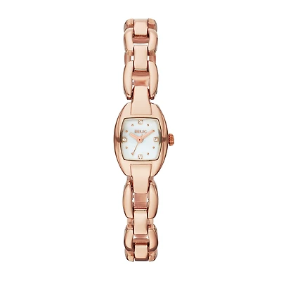 Relic® Layne Womens Rose-Tone & Crystal-Accent Square Watch ZR34281