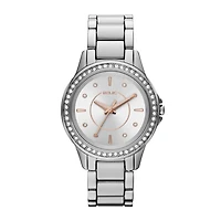Relic® Karsen Womens Silver-Tone & Crystal-Accent Watch ZR12115