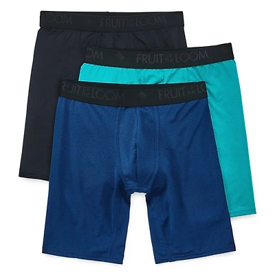 Fruit of the Loom Breathable 2.0 Mens 3 Pack Long Leg Boxer Briefs Bc3ll7c