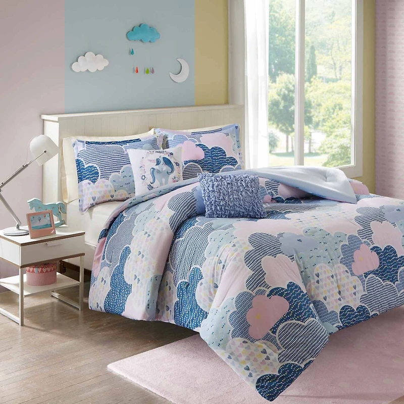 Intelligent Design Bliss 100 % Cotton Comforter Set with Decorative Pillows