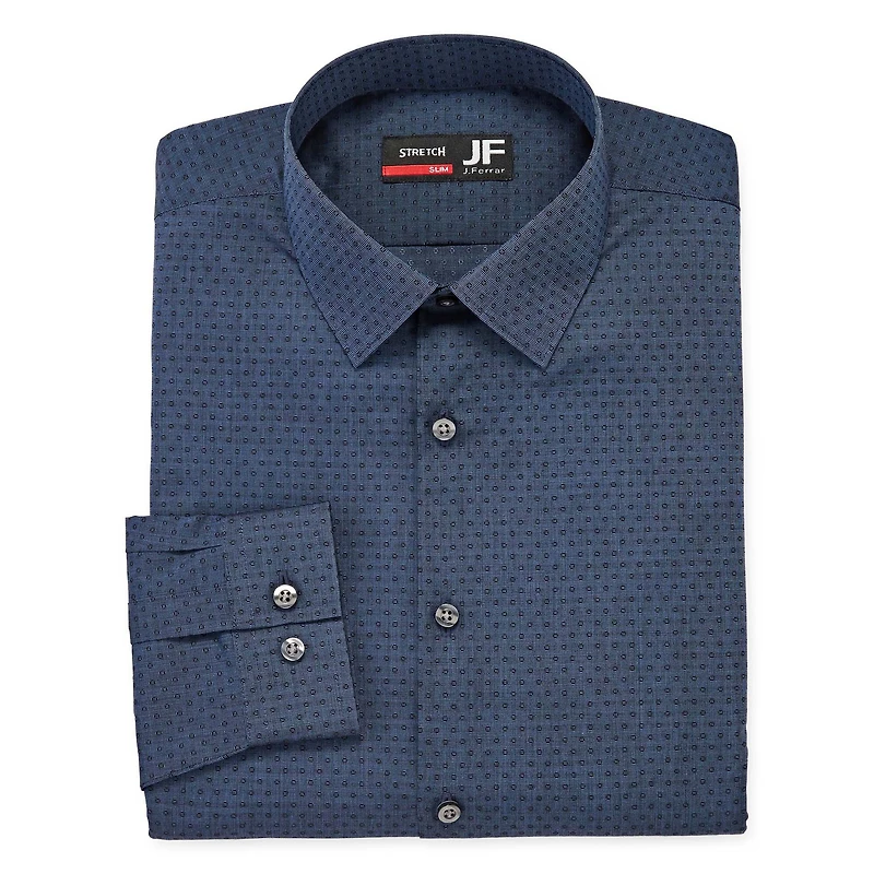 JF J.Ferrar Mens Easy-Care Stretch Long Sleeve Dress Shirt