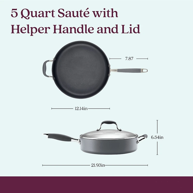 Anolon Advanced Home Hard Anodized 5-qt. Saute Pan with Lid and Helper Handle