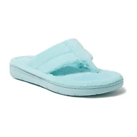 Dearfoams Wrenley Terry Thong Womens Memory Foam Slip-On Slippers