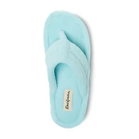 Dearfoams Wrenley Terry Thong Womens Memory Foam Slip-On Slippers