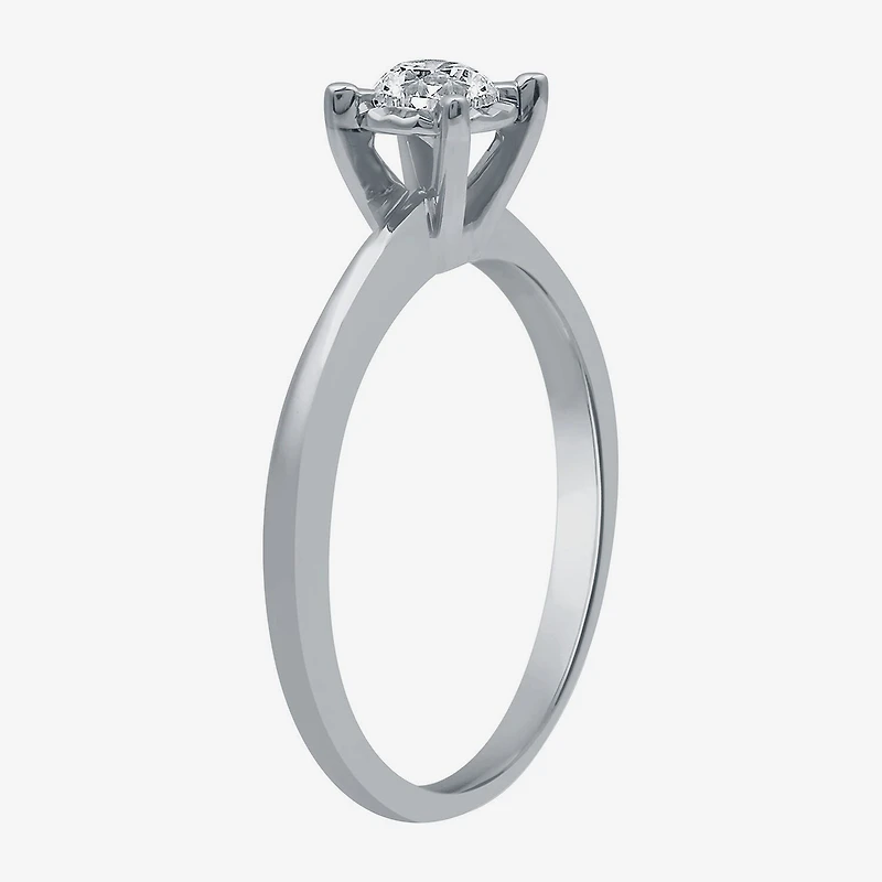 Women's 1/2 CT.T.W. Natural Diamond Round Solitaire Ring and Channel Band Bridal Set 10K Gold