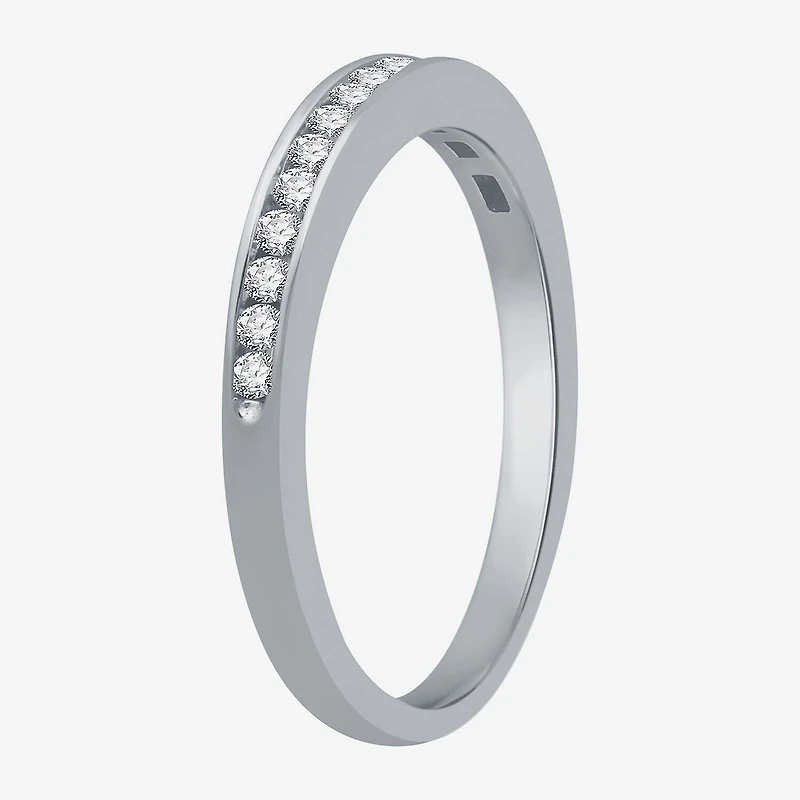 Women's 1/2 CT.T.W. Natural Diamond Round Solitaire Ring and Channel Band Bridal Set 10K Gold