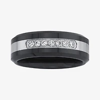 Men's 1/7 CT.T.W. Natural Diamond Two-Tone Stainless Steel Wedding Band