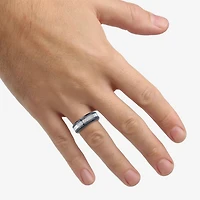 Men's 1/7 CT.T.W. Natural Diamond Two-Tone Stainless Steel Wedding Band