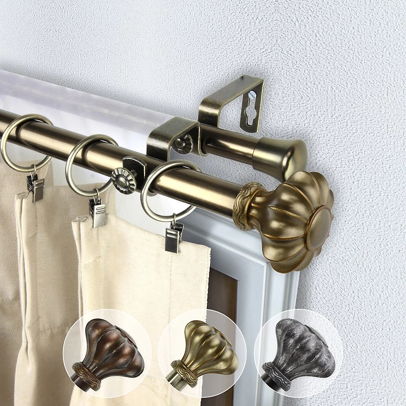 Rod Desyne Flair 13/16" Adjustable Double Curtain
