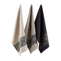 Design Imports Assorted Fleur De Lis Jacquard 3-pc. Kitchen Towel Set