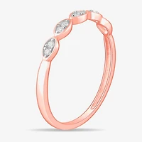 Stackable Ring (H-I / Si1-Si2) Diamond Accent Lab Grown White 10K Gold Marquise Wedding Band
