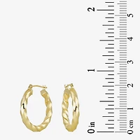 14K Yellow Gold 25mm Twist Hoop Earrings