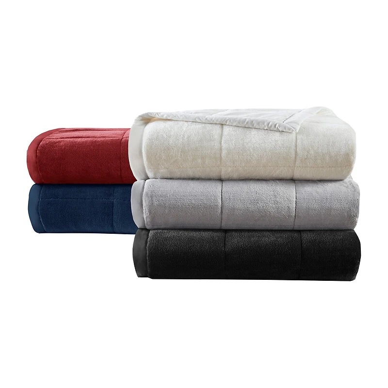 Madison Park Campbell Reversible Plush To Microfiber Temperature Regulating Down Alternative Blanket