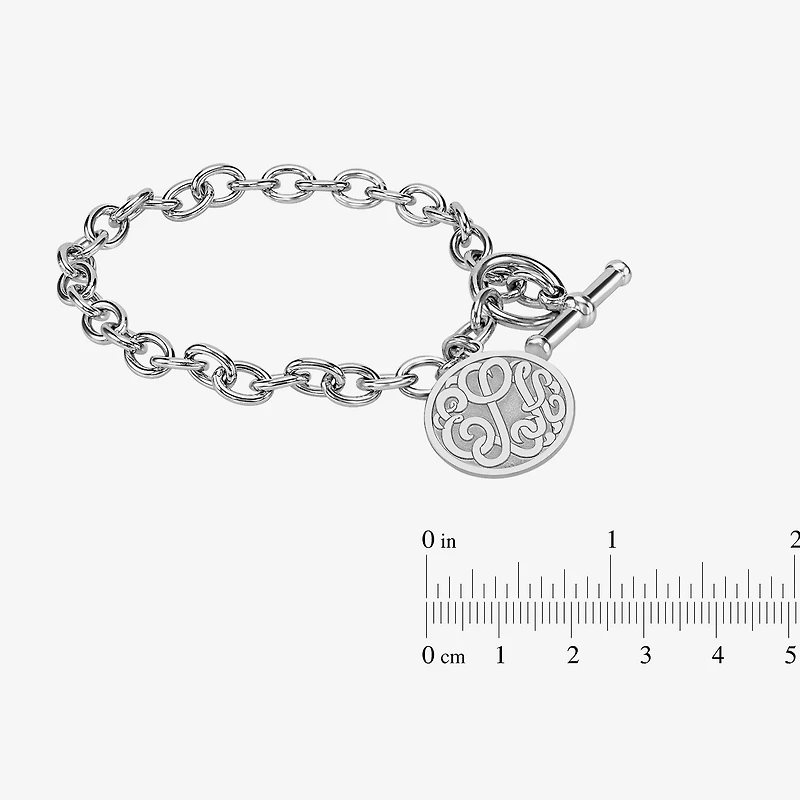 Personalized Sterling Silver 20mm Monogram Charm Bracelet